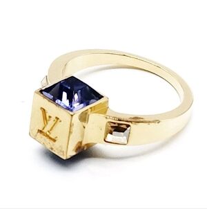 Louis Vuitton Gold Ring with Purple Gem